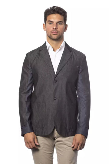 Chic Verri Single-Breasted Gray Blazer