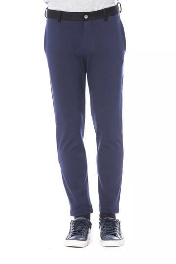 Verri Elegant Slim Fit Blue Trousers