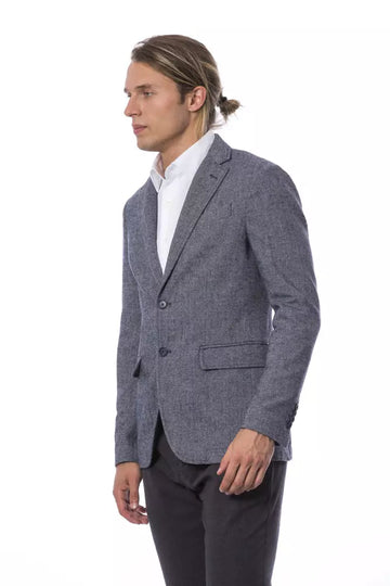 Verri Blue Wool Men Blazer