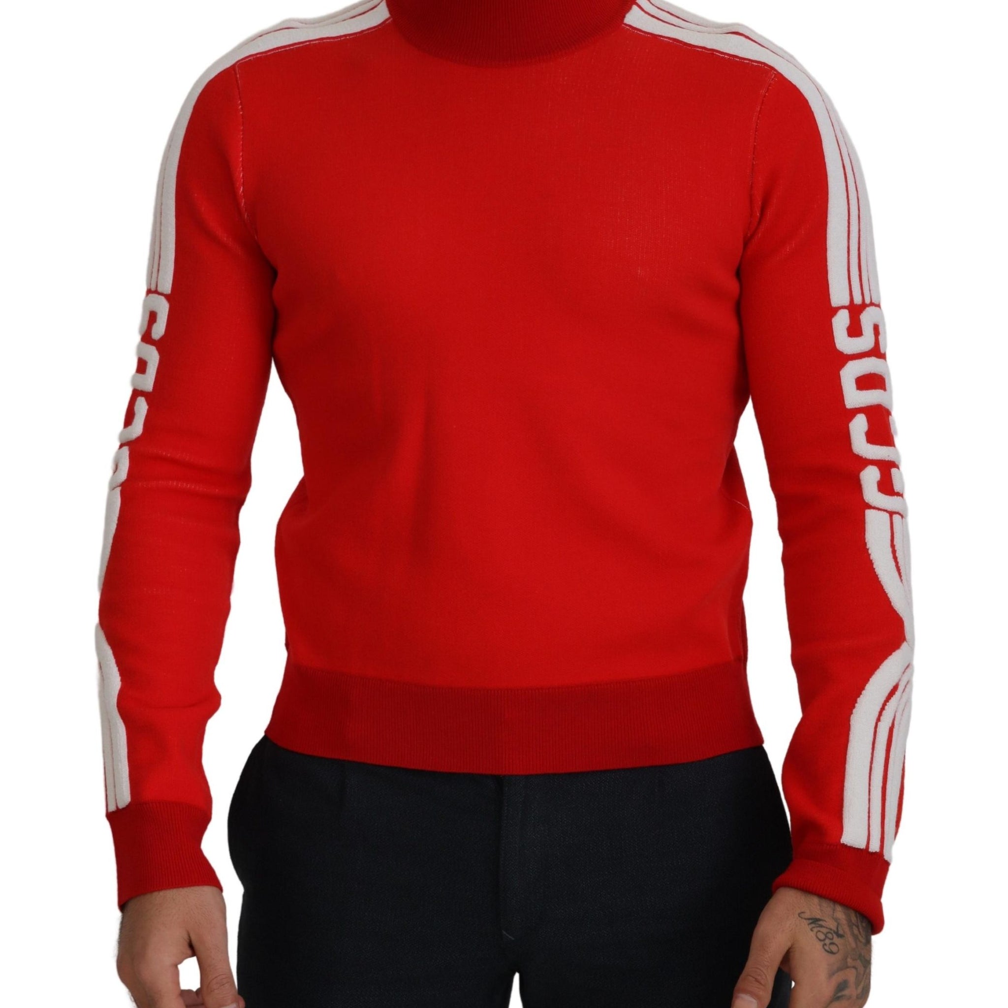 GCDS Elegant Red Pullover Sweater for Men