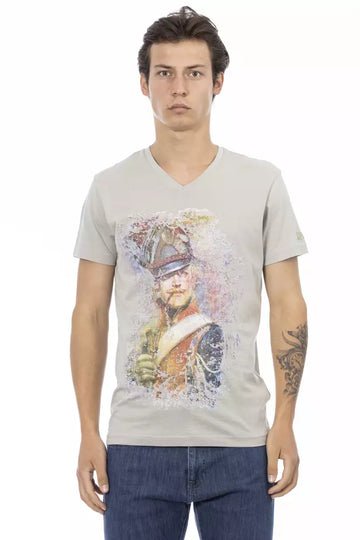 Trussardi Action "Gray Cotton Men T-Shirt"