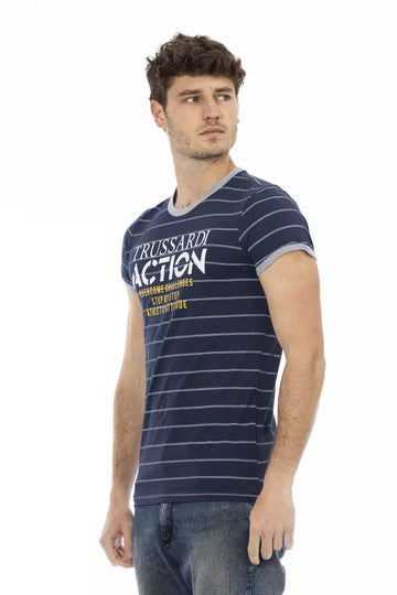 Trussardi Action Blue Cotton Men T-Shirt