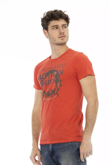 Trussardi Action Red Cotton Men T-Shirt