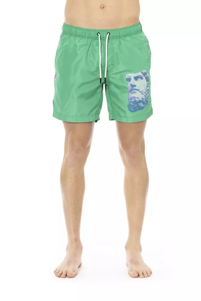 Bikkembergs Green Polyester Men Swim Shorts