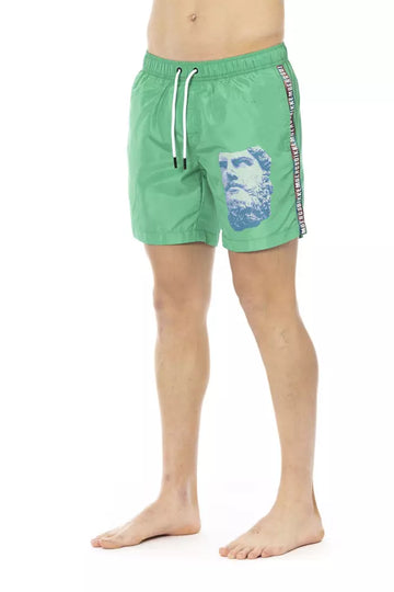 Bikkembergs Green Polyester Men Swim Shorts