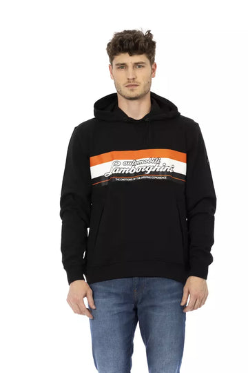 Automobili Lamborghini Sleek Cotton Hoodie with Iconic Sleeve Logo