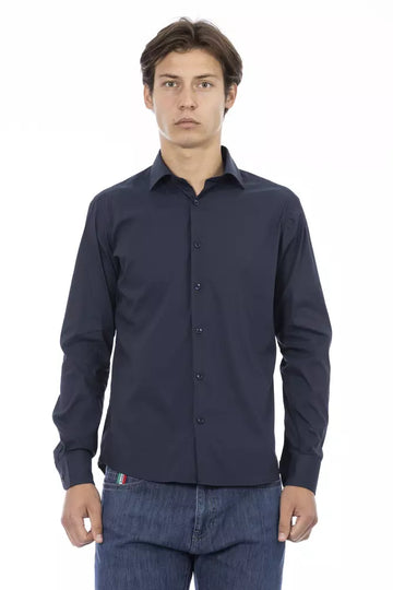 Baldinini Trend Sleek Blue Slim-Fit Designer Shirt