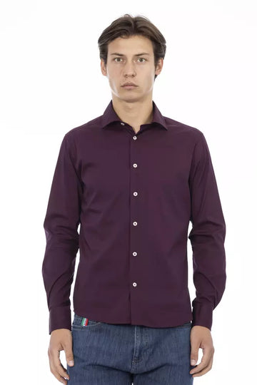 Baldinini Trend Chic Bordeaux Slim Fit Men's Shirt