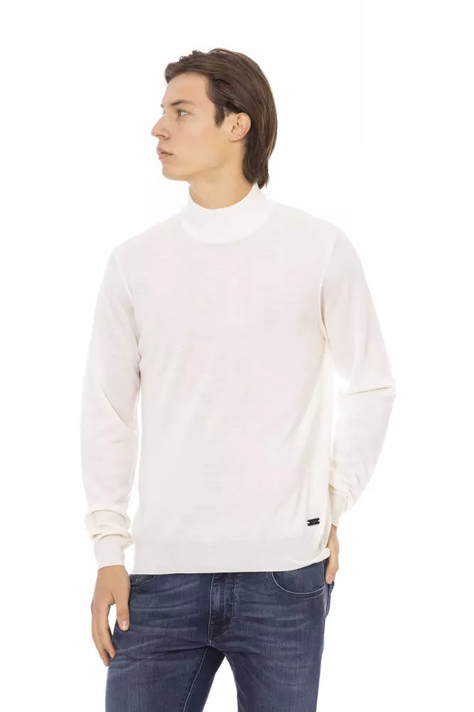 Baldinini Trend White Fabric Men's Turtleneck Sweater