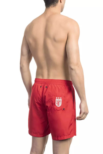 Bikkembergs Red Polyester Men Swim Short