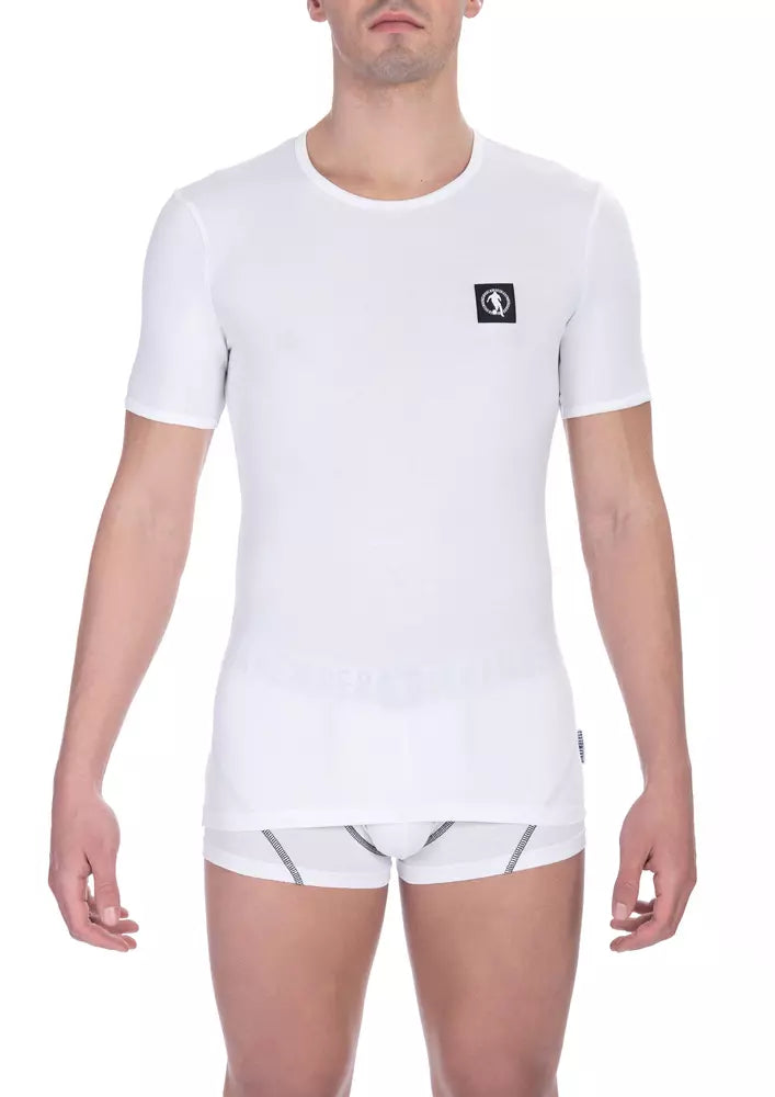 Bikkembergs Crisp White Cotton Crew Neck Tee Bi-Pack