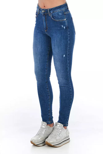 Frankie Morello Stylish Worn Wash Denim Jeans