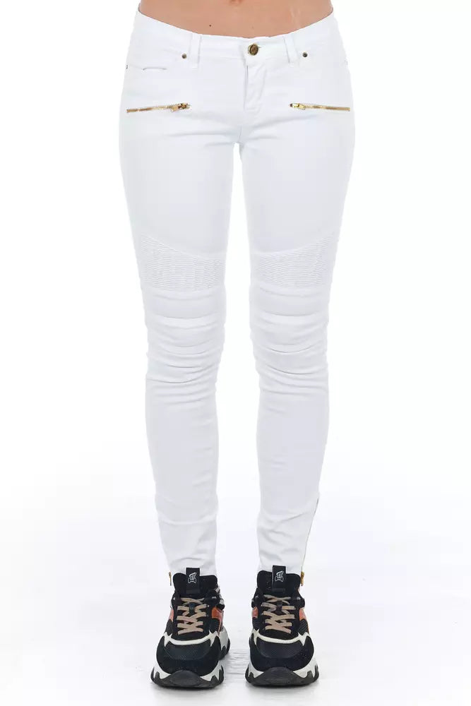 Frankie Morello White Cotton Women Jeans