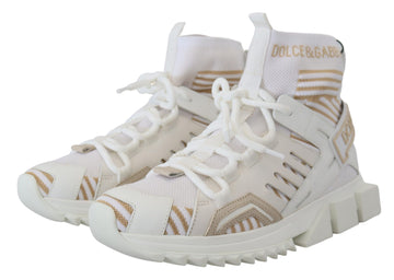 Dolce & Gabbana Elegant White Beige SORRENTO Sneakers