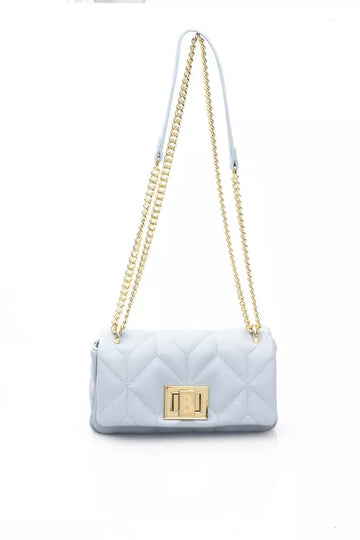 Baldinini Trend Elegant Light Blue Shoulder Bag with Golden Accents