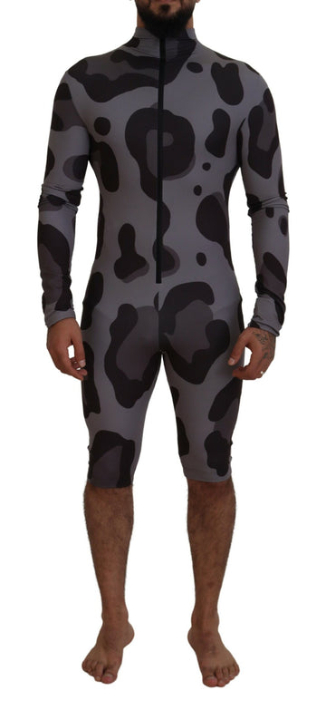 Dolce & Gabbana Elite Gray Patterned Men's Wetsuit Swimwear