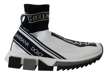 Dolce & Gabbana Chic Black and White Sorrento Slip-On Sneakers