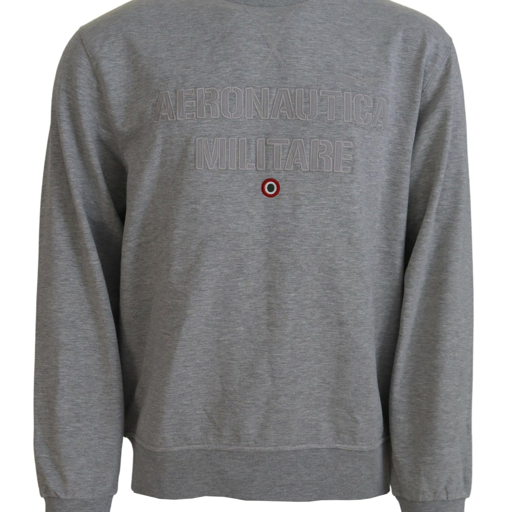 Aeronautica Militare Elegant Gray Pullover Sweater