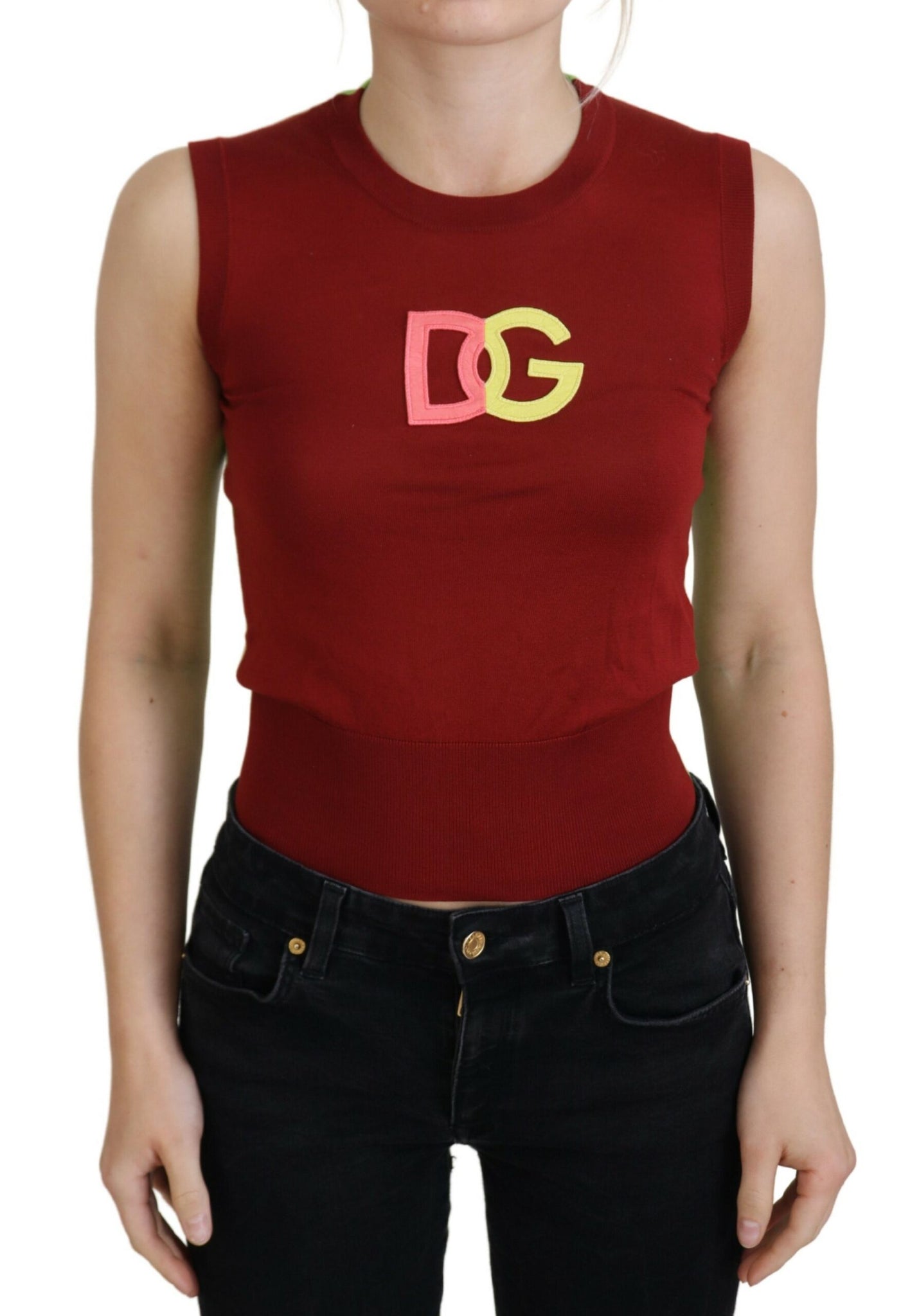 Dolce & Gabbana Elegant Silk Casual Top Red Green