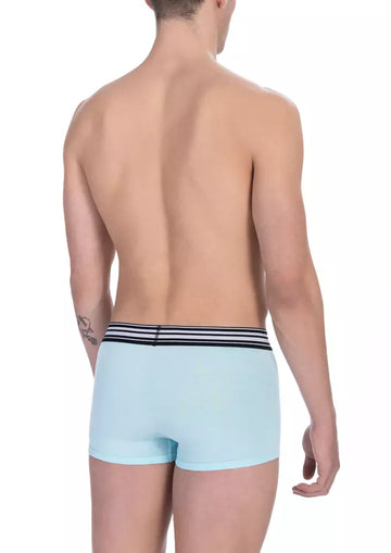 Bikkembergs Light Blue Cotton Men Underwear Trunk Set