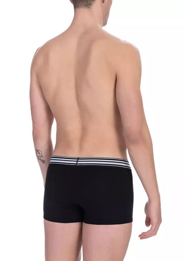 Bikkembergs Black Cotton Men Underwear Trunks Twin Pack