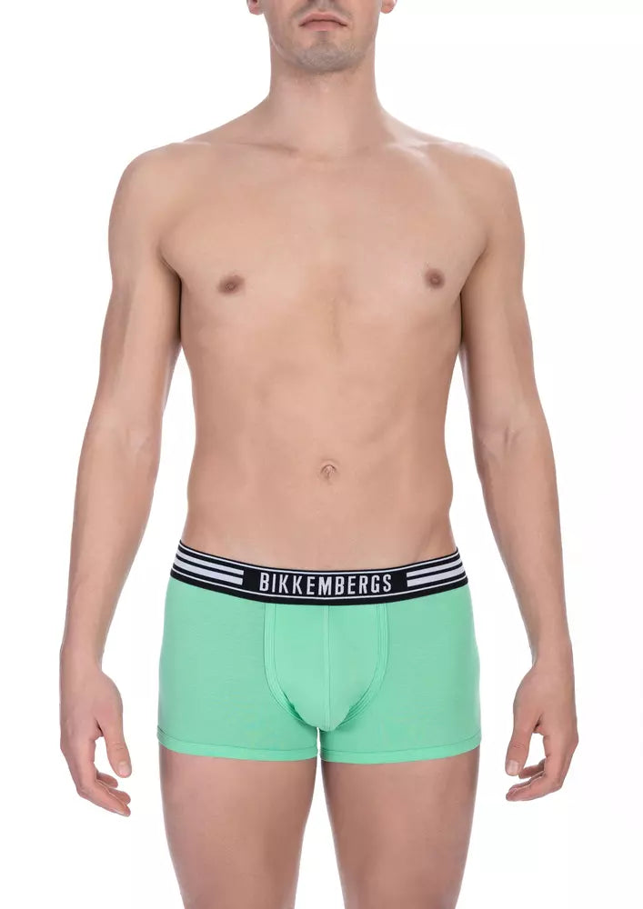 Bikkembergs Green Cotton Men Underwear Trunk Duo