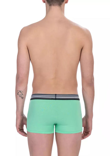 Bikkembergs Green Cotton Men Underwear Trunk Duo