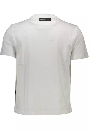 Plein Sport Pristine White Cotton Tee with Bold Accents