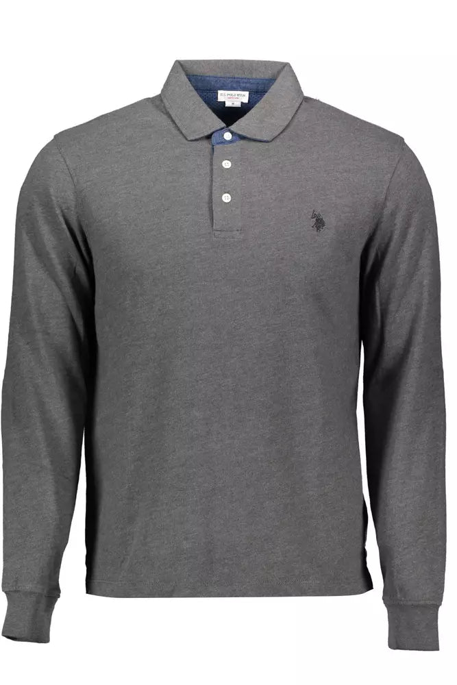 U.S. POLO ASSN. Gray Cotton Men Polo Shirt