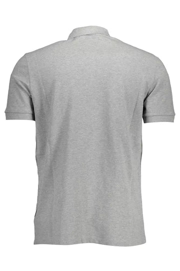 Napapijri Sleek Gray Cotton Polo with Signature Print