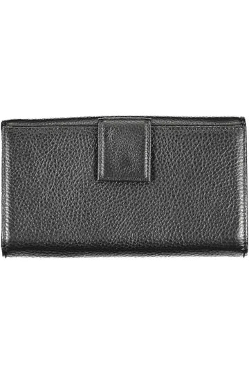 Coccinelle Elegant Dual-Part Leather Wallet in Classic Black