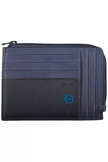 Piquadro Sleek Blue Leather Card Holder with RFID Block