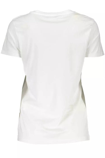 Scervino Street Chic White Tee with Contrasting Embroidery Detail