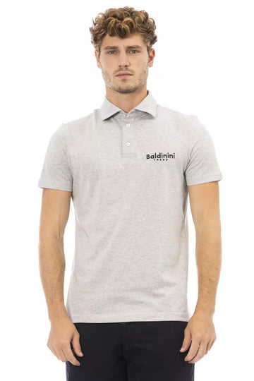 Baldinini Trend Elegant Gray Cotton Polo with Embroidered Logo