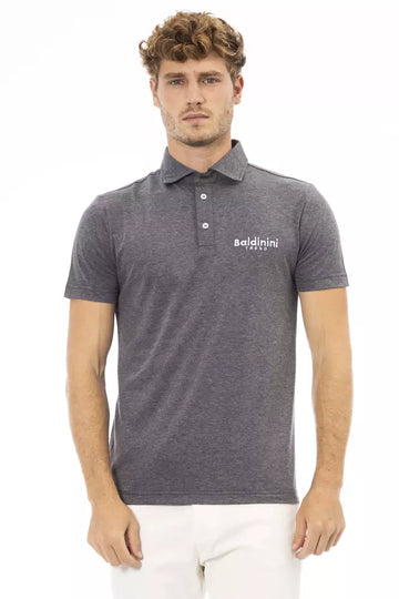 Baldinini Trend Gray Cotton Men Polo