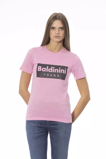 Baldinini Trend Chic Crew Neck Tee with Signature Print