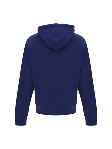 Balmain Elegant Navy Blue Monogram Hoodie