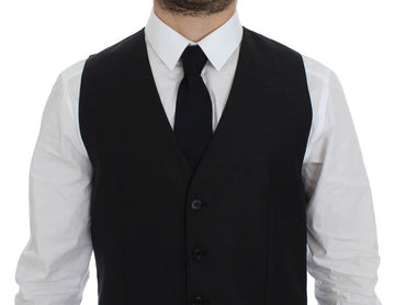 Dolce & Gabbana Elegant Gray Wool Blend Dress Vest