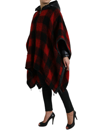 Dolce & Gabbana Elegant Buffalo Check Poncho Jacket