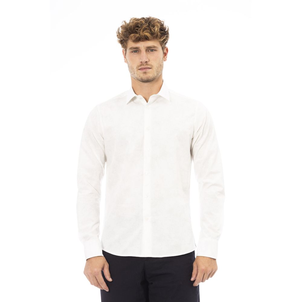 Baldinini Trend White Cotton Men Shirt