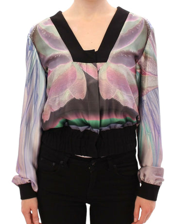 Sergei Grinko Multicolor Silk Blouse Jacket