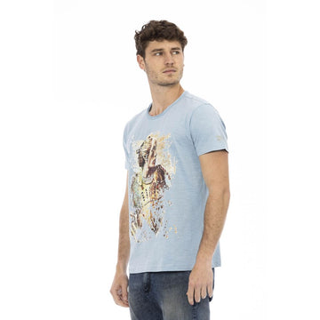 Trussardi Action Elegant Light Blue Cotton Tee for Men