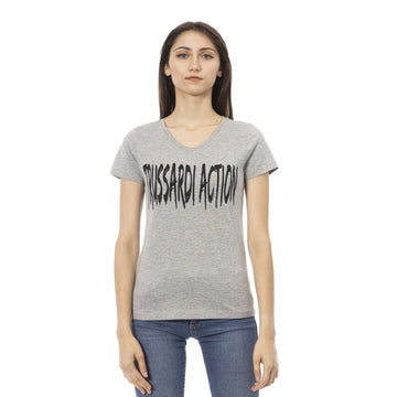 Trussardi Action Gray Cotton Women T-Shirt