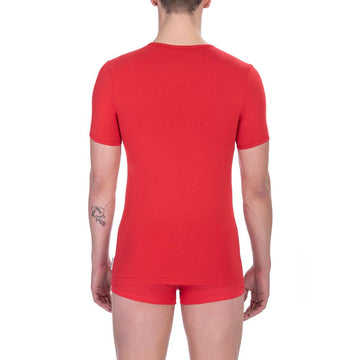 Bikkembergs Vibrant Red Cotton Crew Neck Tee Twin Pack