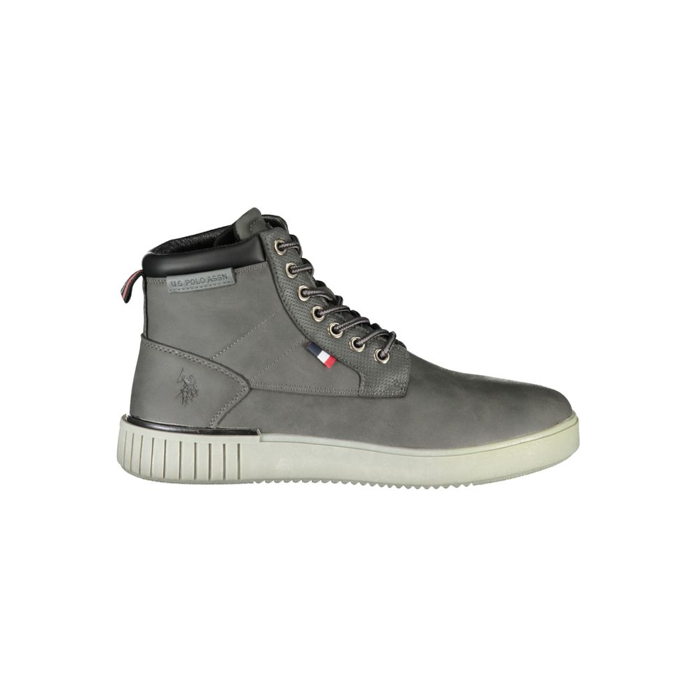 U.S. POLO ASSN. Chic Gray Ankle Boots with Contrasting Details