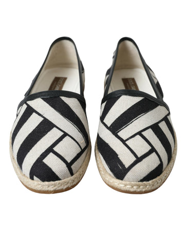 Dolce & Gabbana Chic Striped Luxury Leather Espadrilles