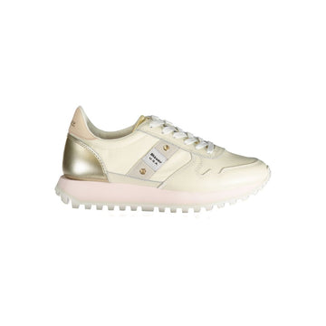 Blauer Beige Polyester Sneaker