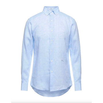 Malo Elegant Light Blue Linen Shirt