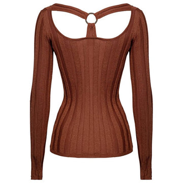 PINKO Brown Viscose Sweater