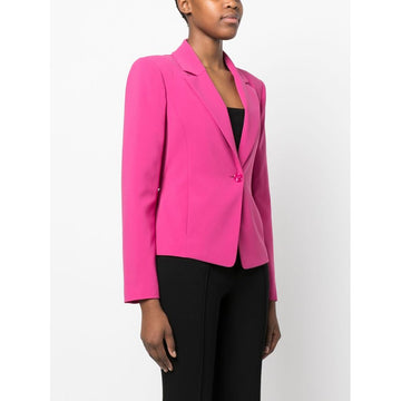 Patrizia Pepe Fuchsia One-Button Stretchy Chic Blazer